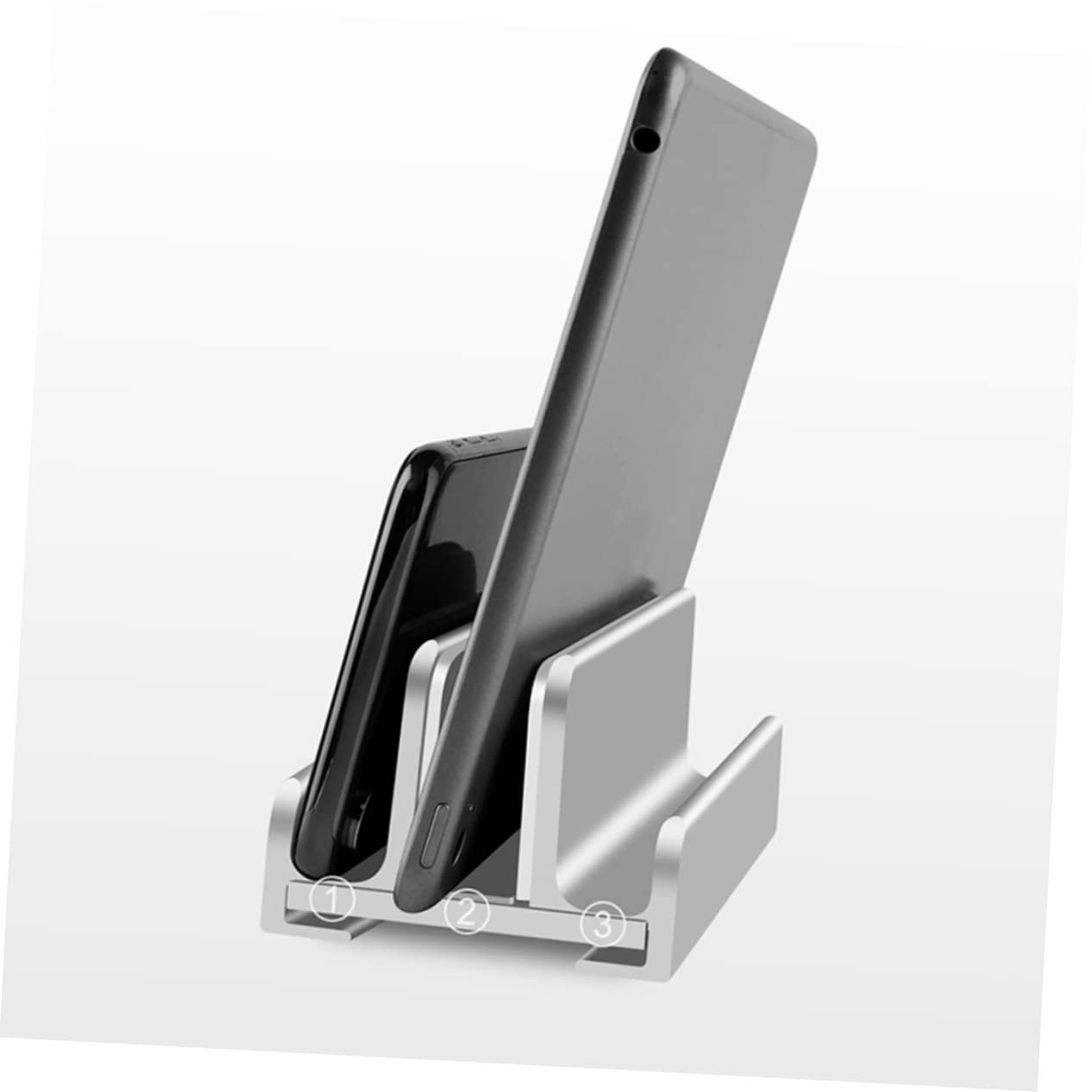 Вертикальна Підставка для ноутбука HOMSFOU Алюмінієва з док-станцією Регульований тримач для смартфона та планшета для дому та офісу, фото №3