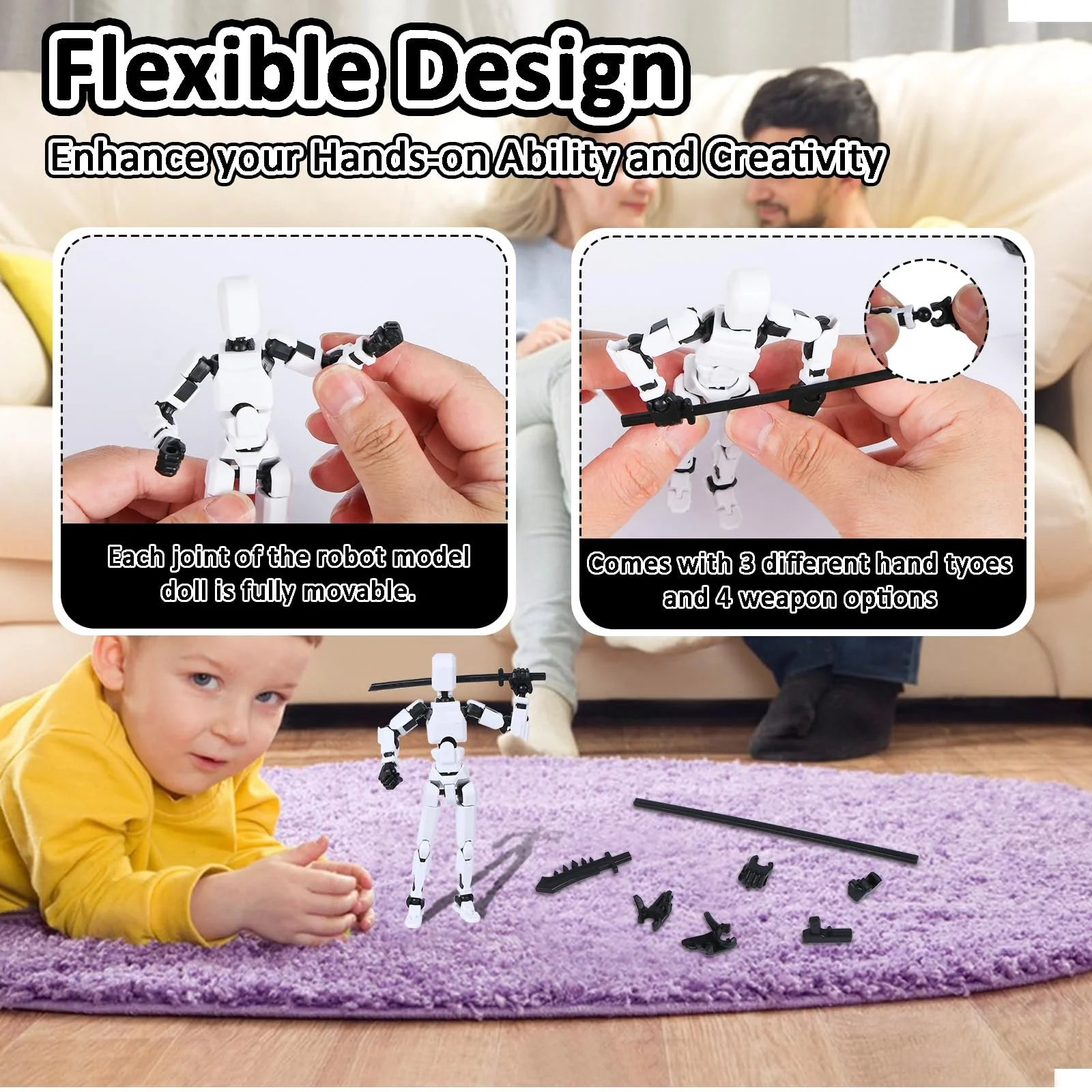 Набор игровых фигурок MEIEST T13 4 шт. 3D-печать Multi-Jointed Robot 14.5 см, фото №3 Набор игровых фигурок MEIEST T13 4 шт. 3D-печать Multi-Jointed Robot 14.5 см, фото №3