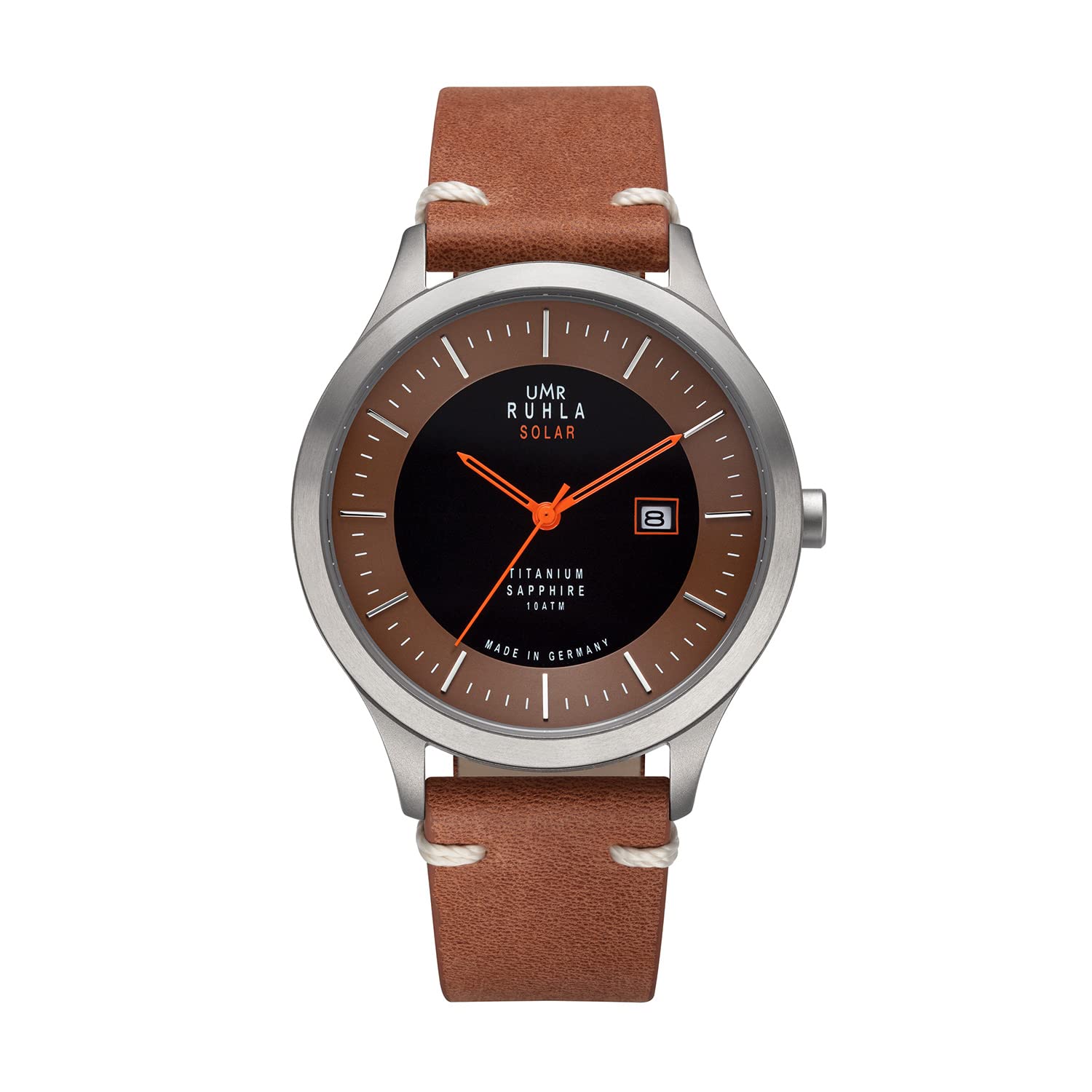 Годинник UMR RUHLA Men's Solar Titanium з шкіряним ремінцем 10 Bar 95951 сріблястий, фото №1