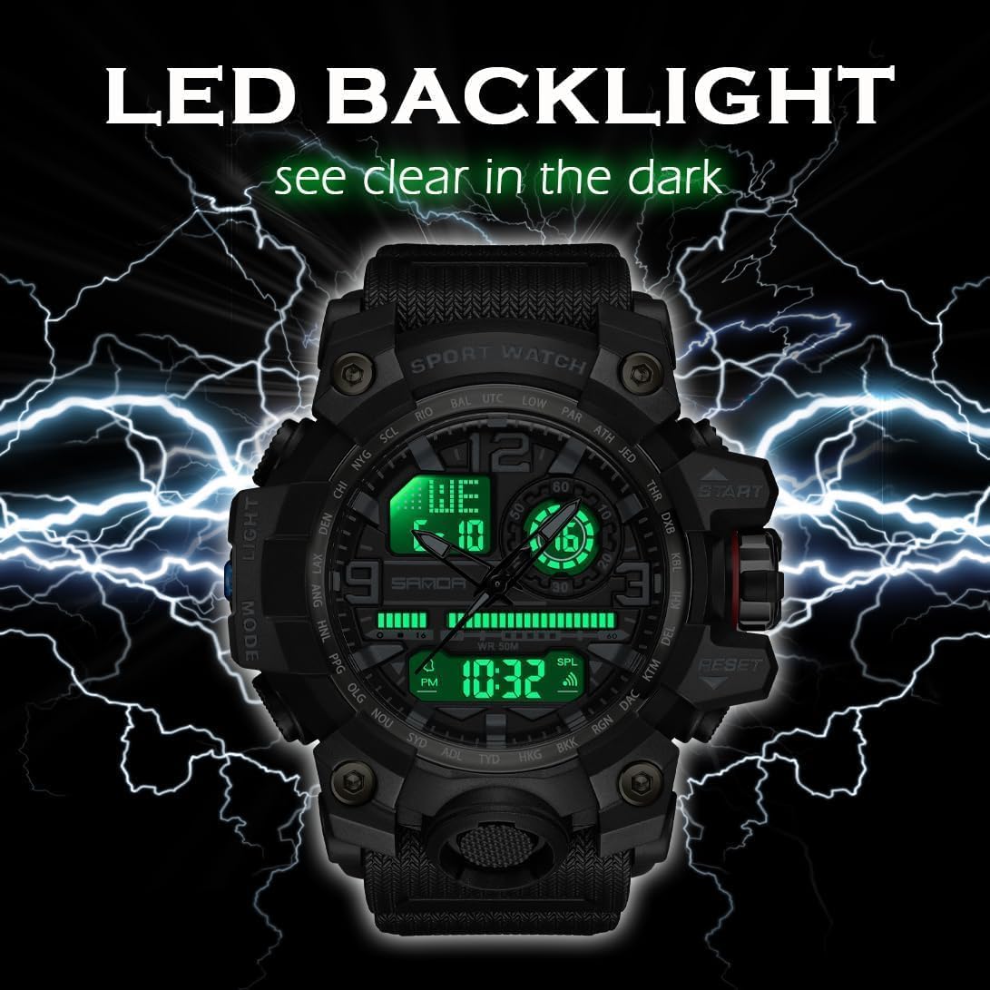 Часы findtime Спортивные Унисекс Мужской и Женский Тактические Цифровые с LED подсветкой, фото №2