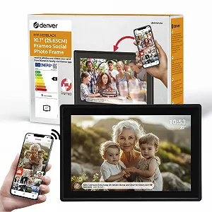 Цифровая фоторамка Denver PFF1021 10.1 дюйма WiFi 16 GB IPS Touch Screen Auto Rotate Black - Фото 1