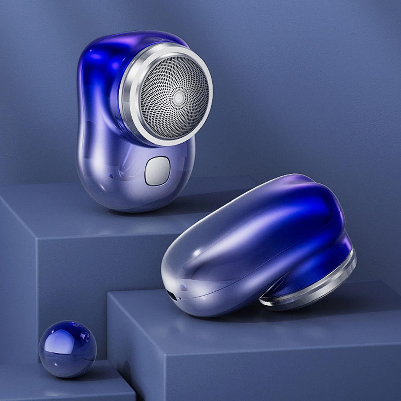 Триммер для бороди Mini Electric Rotating Portable Компактний Перезаряджається Mini Pocket (Синій), фото №4