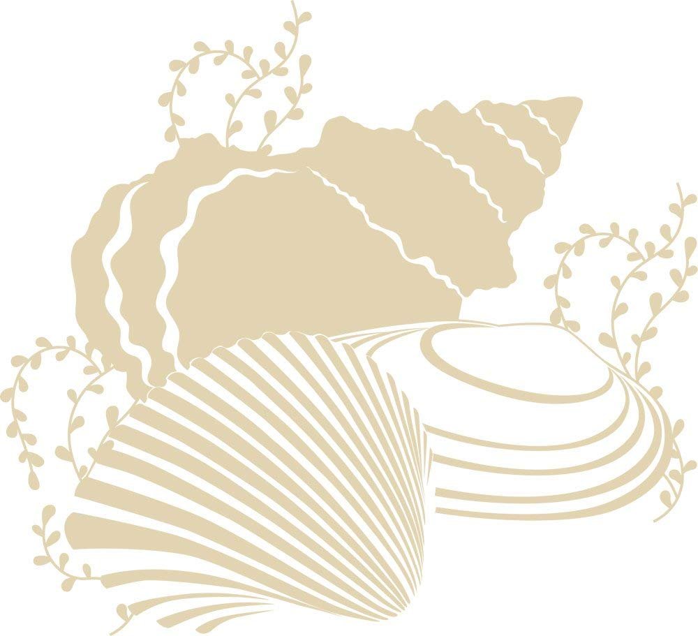 Наклейка на стіну GRAZDesign 082 Shells Bathroom Self-Adhesive Мушлі для ванної 44 x 40 см Бежевий, фото №3