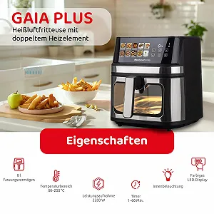 Мультипіч Melchioni Family GAIA PLUS 8 л Подвійне нагрівання Чорна synthetic.ua - Фото 1