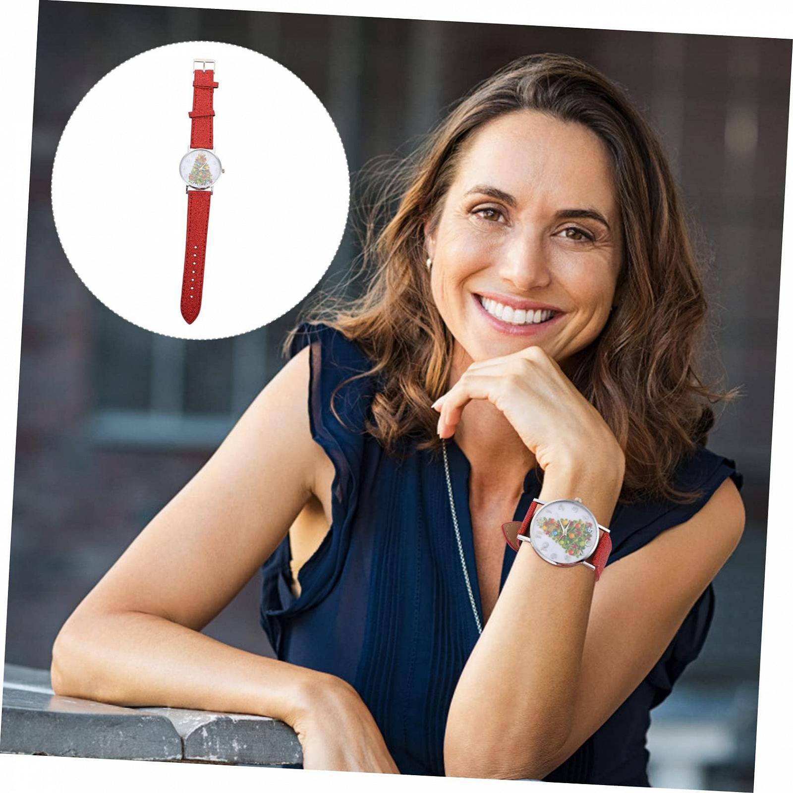 Женские часы Healvian с рождественским узором, фото №2 Женские часы Healvian с рождественским узором, фото №2