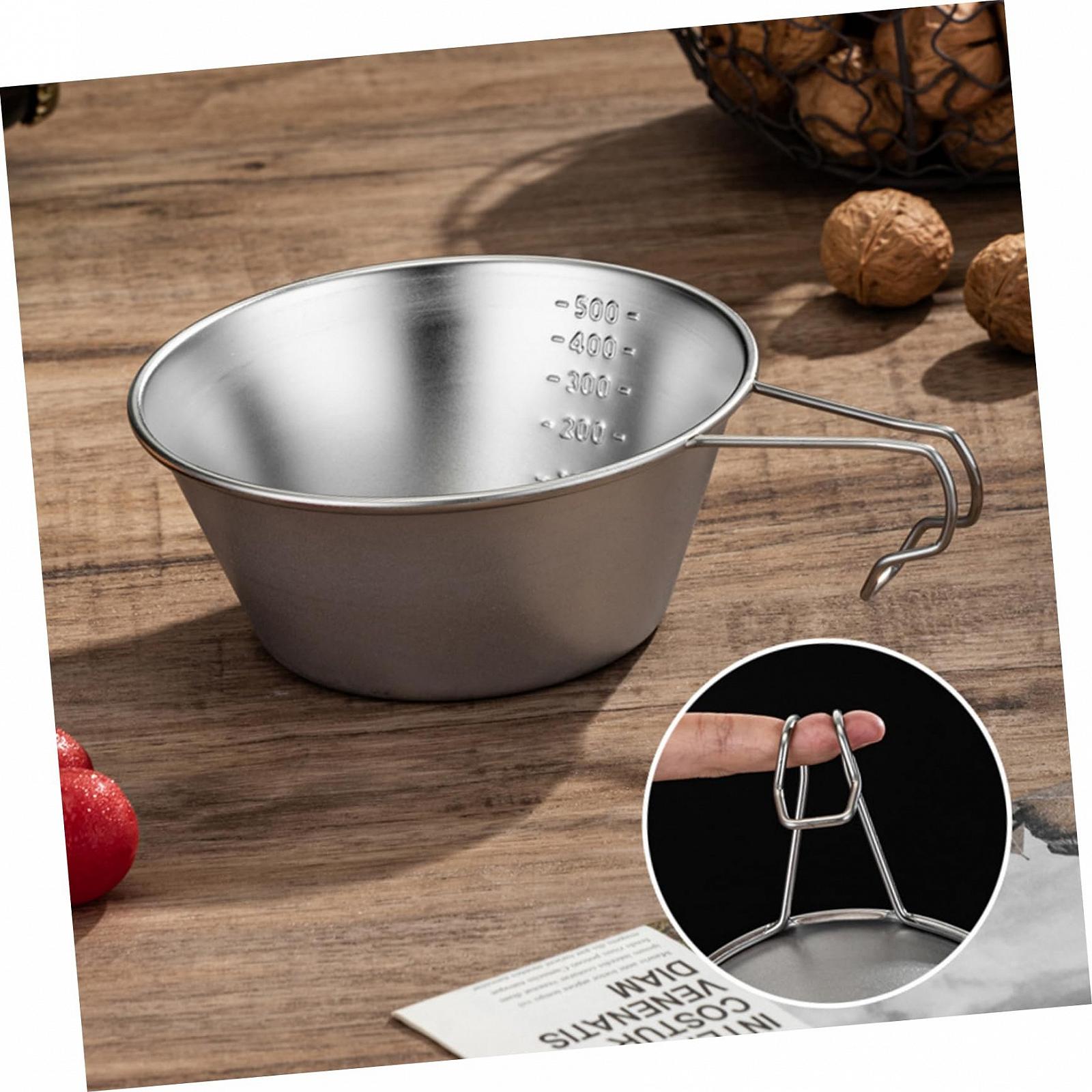 Миска Yardwe 9 шт для кемпинга, водная кружка, рюкзак для кемпинга, кофейные/чайные чашки, винные бокалы, уличный рюкзак для путешествий, аксессуары для пикника, дорожные столовые приборы со шкалой, рюмка из нержавеющей стали 304, фото №3
