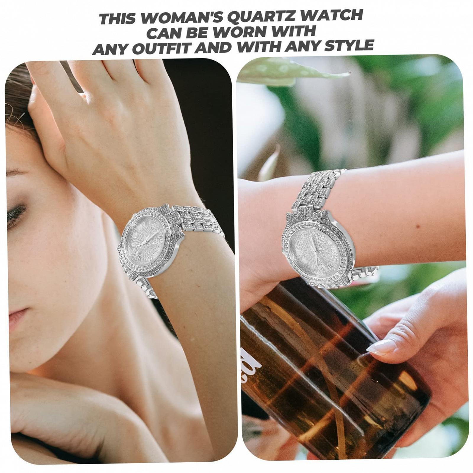 Цифровий годинник LIFKOME з стразами Жіночий годинник Золотий, фото №4