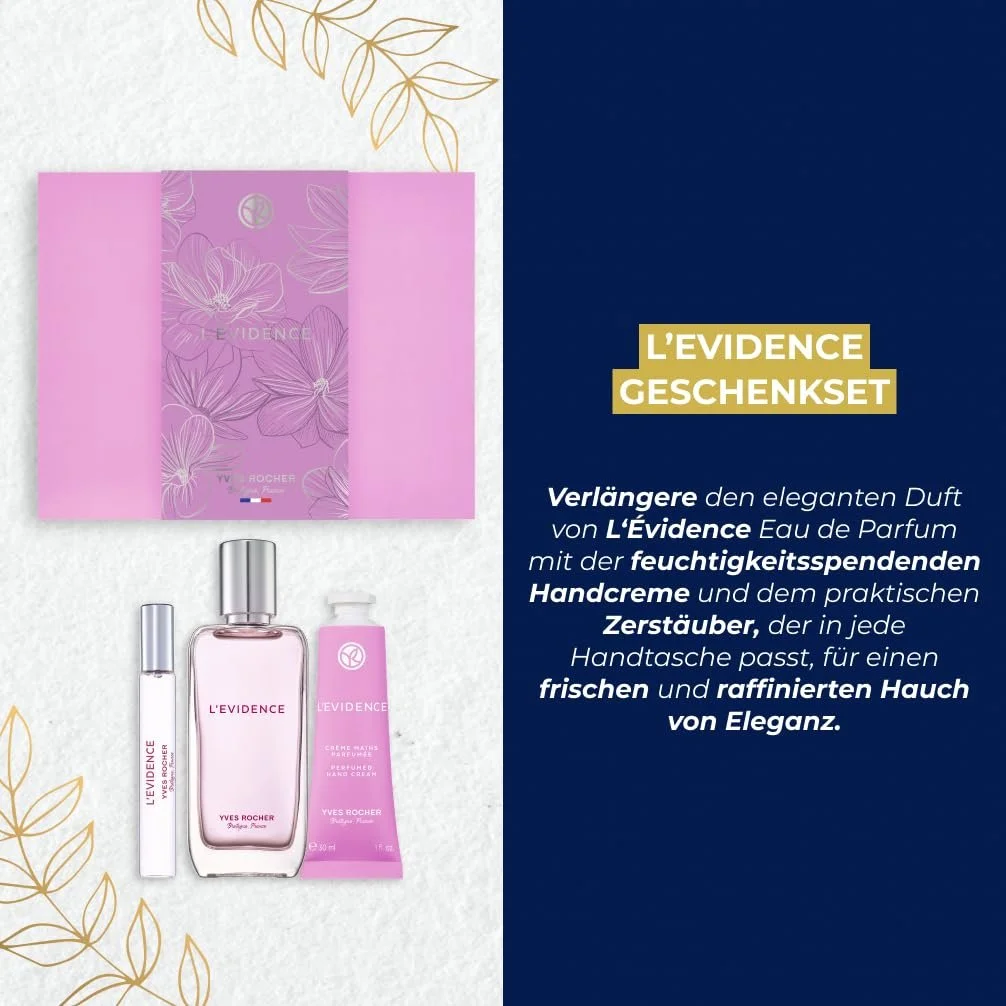 Набір Yves Rocher L'EVIDENCE для жінок: Парфумована вода 50 мл + Атомайзер 8 мл + Крем для рук 30 мл, фото №5