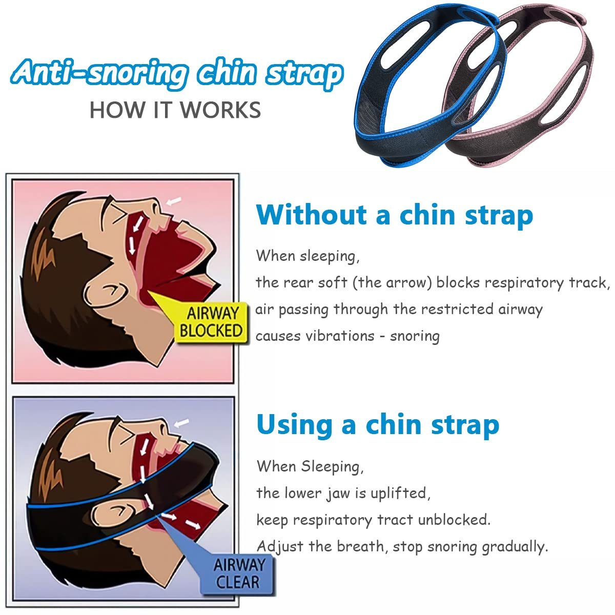 Ремінець проти хропіння YUTOU, професійний, ефективний, 2 шт. (синій, рожевий), фото №5 Ремінець проти хропіння YUTOU, професійний, ефективний, 2 шт. (синій, рожевий), фото №5