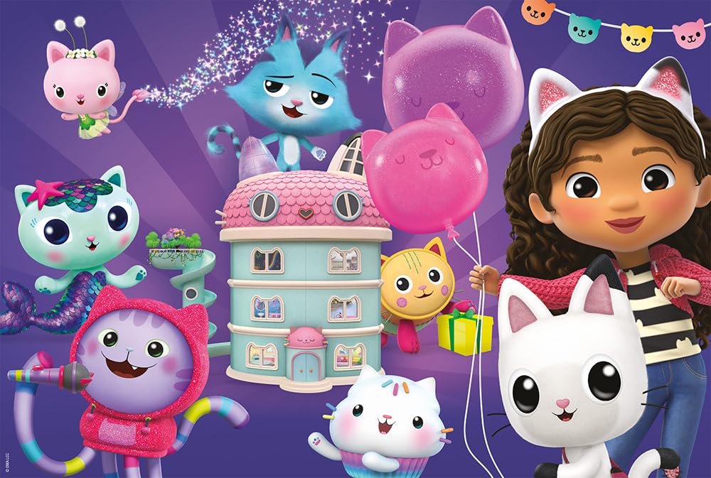 Детский пазл Gabby's Dollhouse Glitter Puzzles Birthday Party in Dollhouse 60 элементов, фото №1