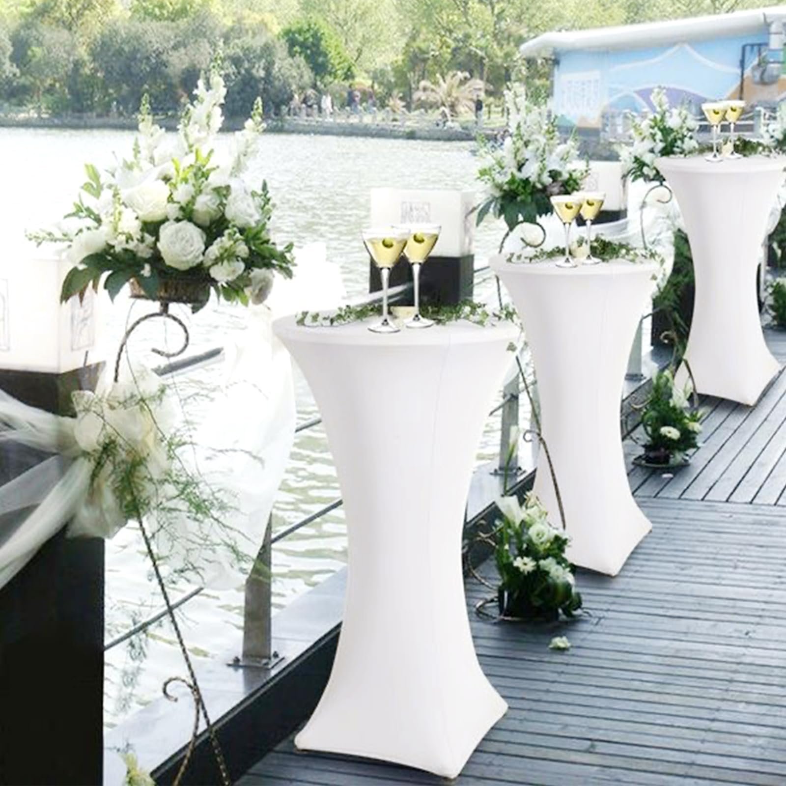 Набір із 3 чохлів для коктейльних столів Showgeous Stretch Bar Table Covers Еластичні Діаметр 60–65 см, фото №8