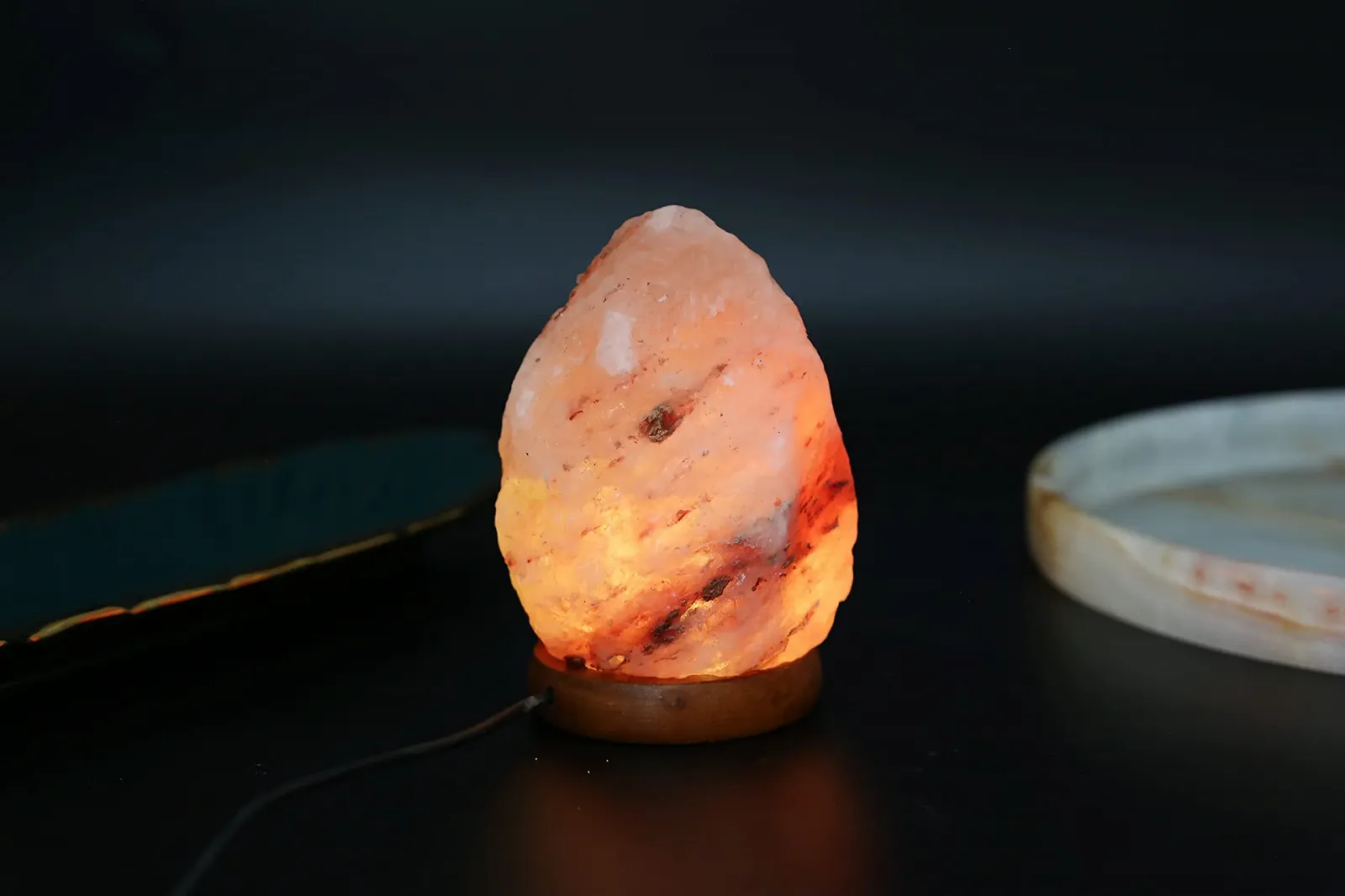 Настільна лампа соляна USB LED Pakistan Salt Series зі зміною кольору натуральна форма, фото №6