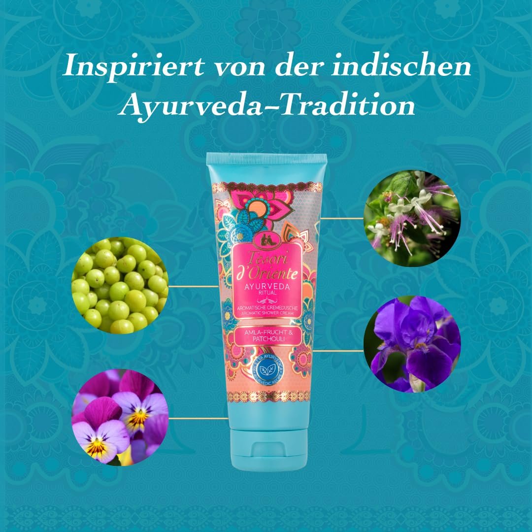 Крем-гель для душа Tesori d'Oriente Ayurveda ароматический с амлой и пачули 250 ml (упаковка из 2 шт.), фото №5