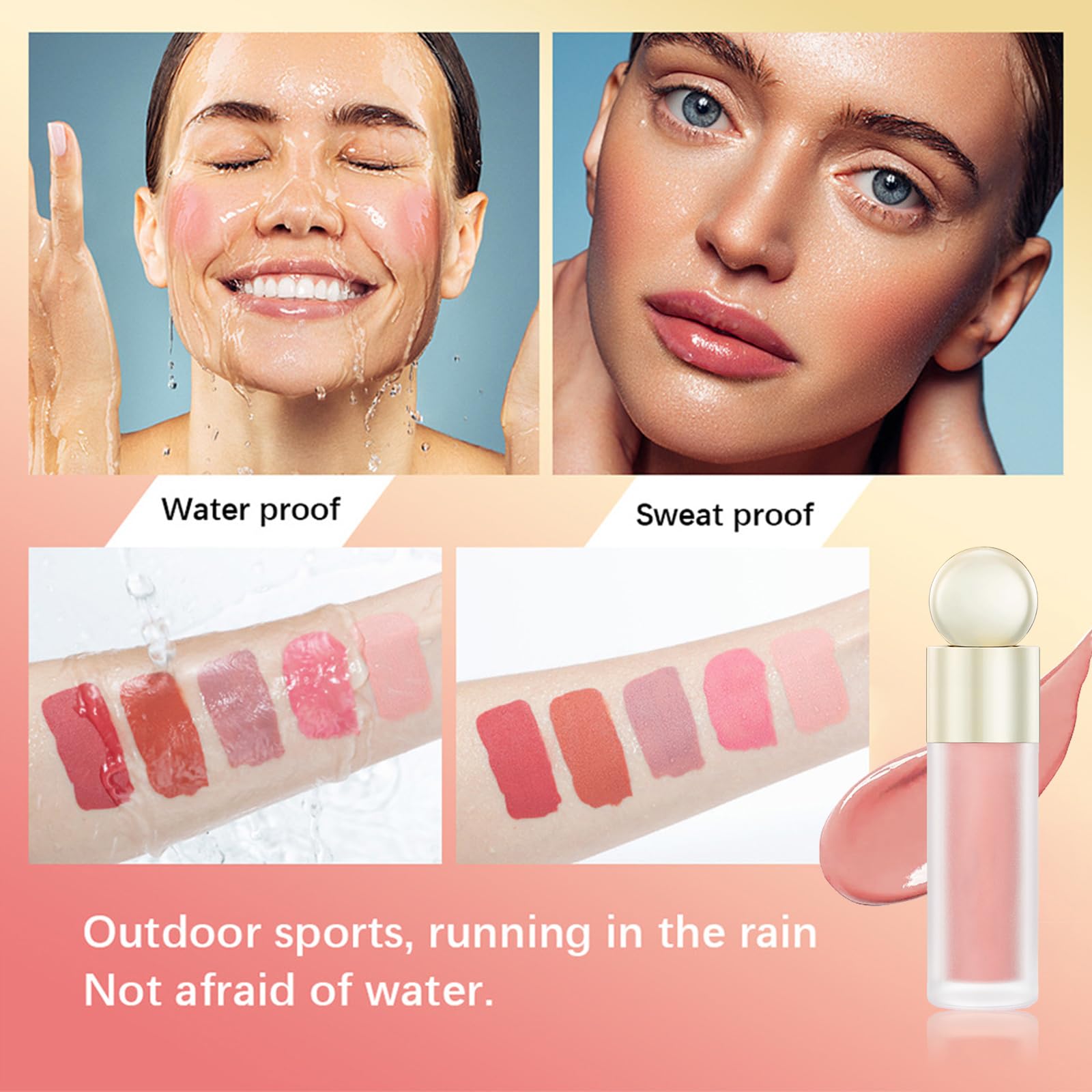 Румяна EONFAVE Liquid Velvety Waterproof Blush Stick, фото №4