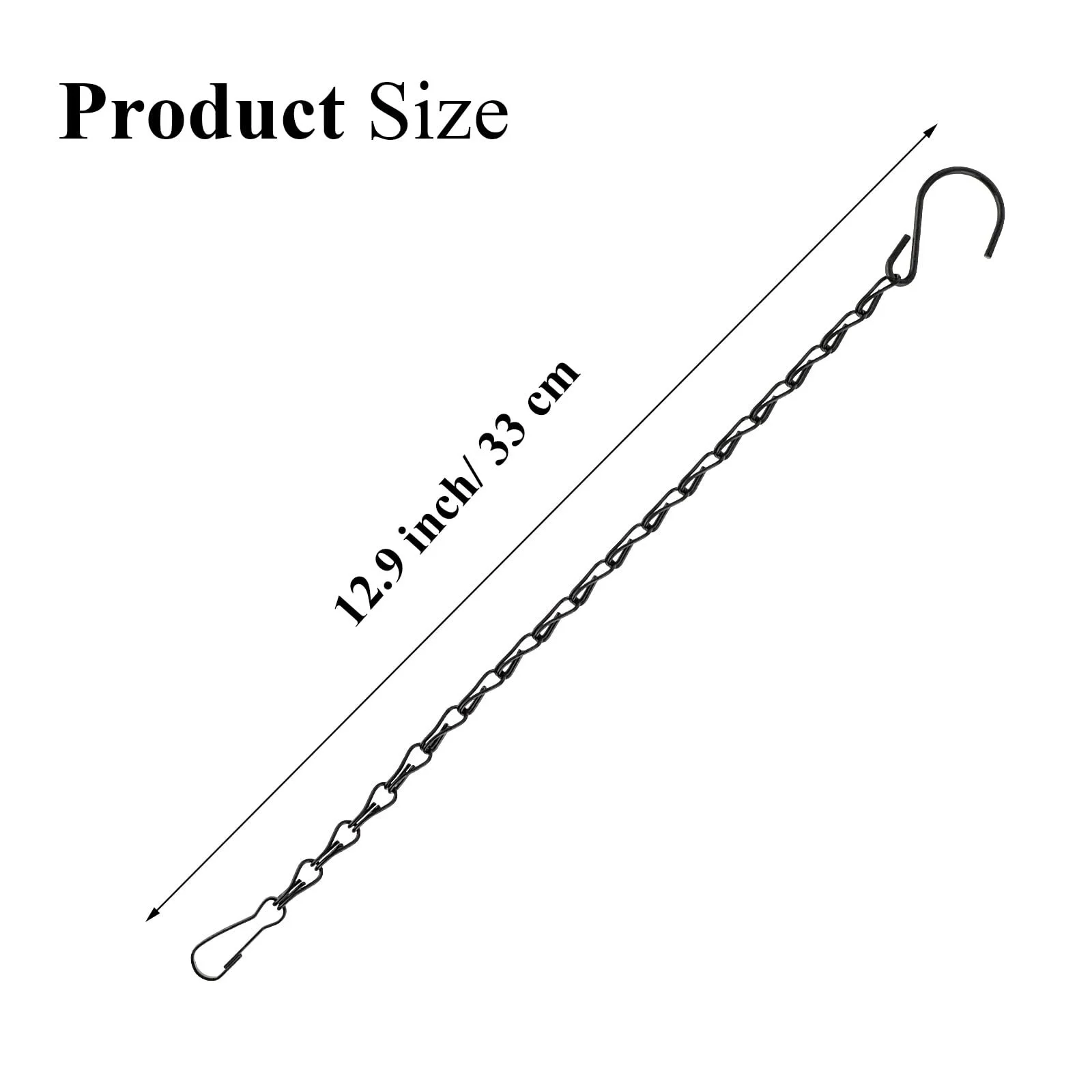 Ланцюги для підвісних кошиків Teaaha металеві набір з 4 шт. 33 см, фото №2