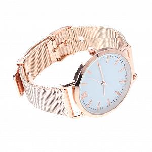 Кварцевые наручные часы OATIPHO Мода Сетчатый ремешок Кварцевые часы Сплав Сетчатые часы Часы с сетчатым ремнем, Розовое золото - Фото 1