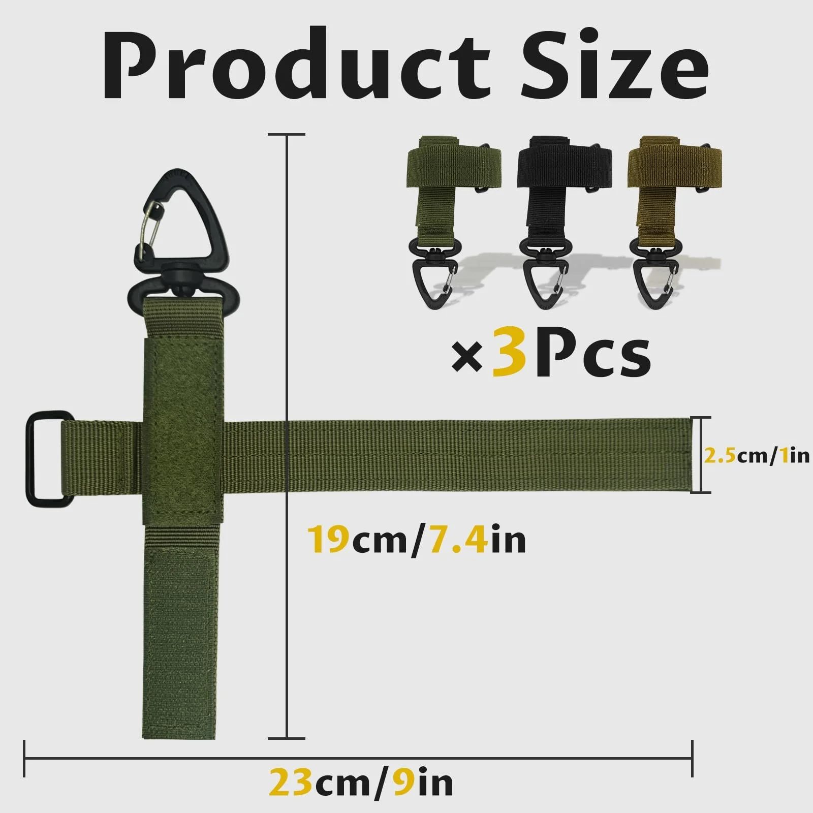 Кліпса для рукавичок MultiValue, Набір 3 шт, регульована, нейлон, багатофункціональна тасьма, підвісна пряжка для походів, кемпінгу, аксесуари для рукавичок, фото №2