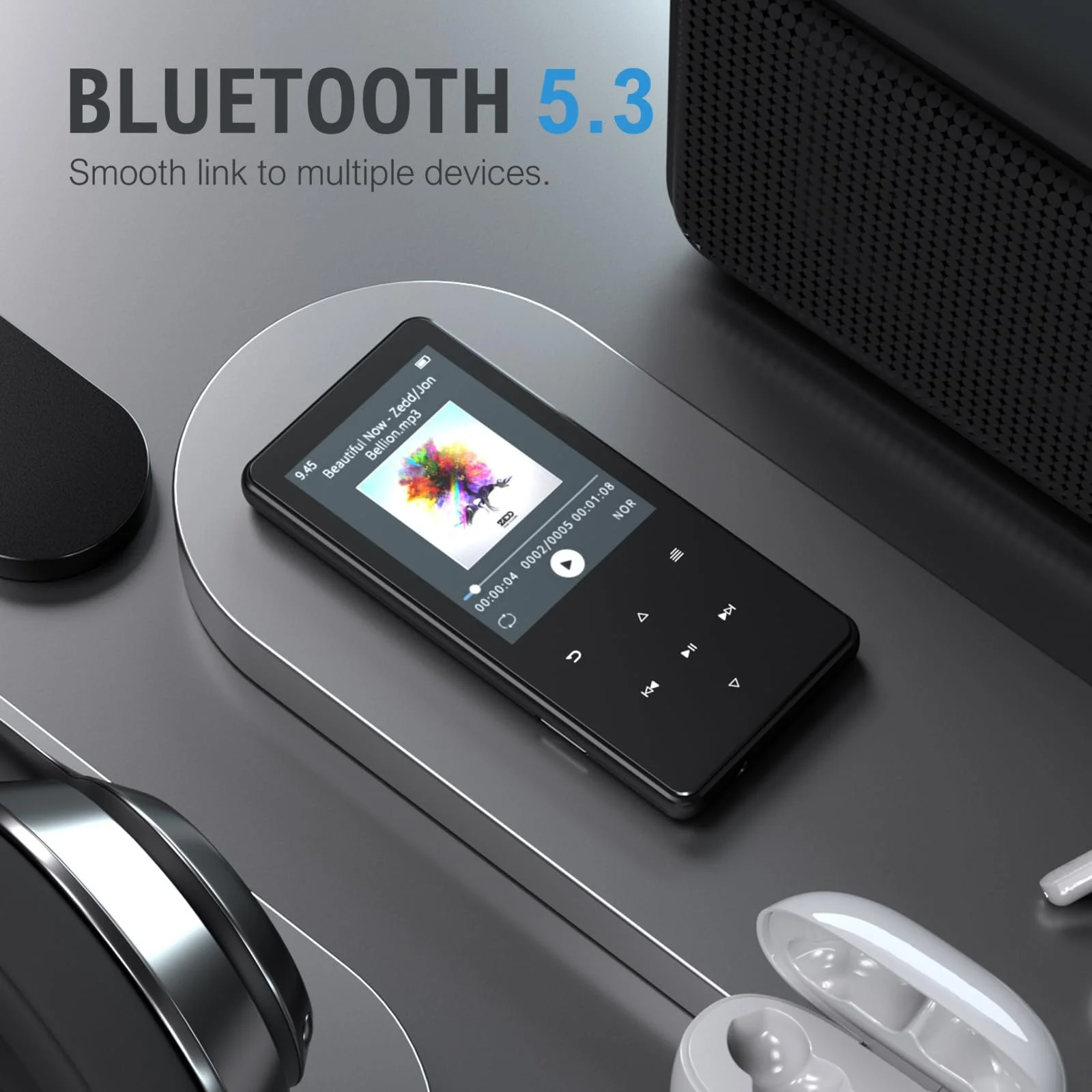 MP3-плеєр 64GB Bluetooth 5.3, 18 заспокійливих звуків, пристрій білого шуму для немовлят та дорослих для сну, вбудований HD динамік, диктофон, FM-радіо, TF-карта до 128GB, фото №2