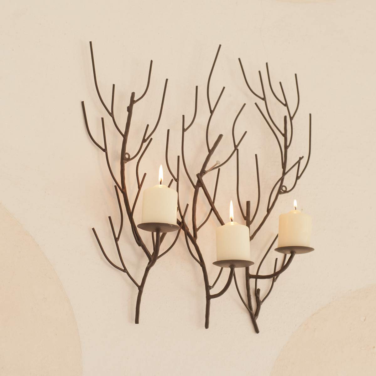 Украшение настенное Varia Living Tree Черный металл со свечником, фото №5