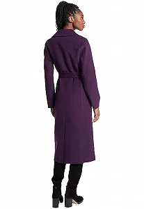 Пальто Michael Kors Довге Двостороннє з Фіолетовим Поясом synthetic.ua - Фото 1