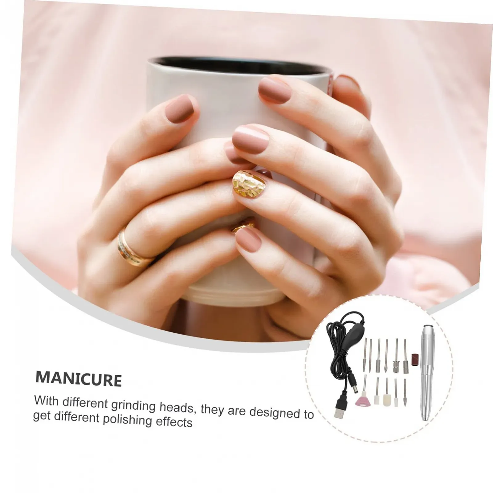 Електричний набір для манікюру WRITWAA 1Satz Kreativer USB, портативний, фото №4