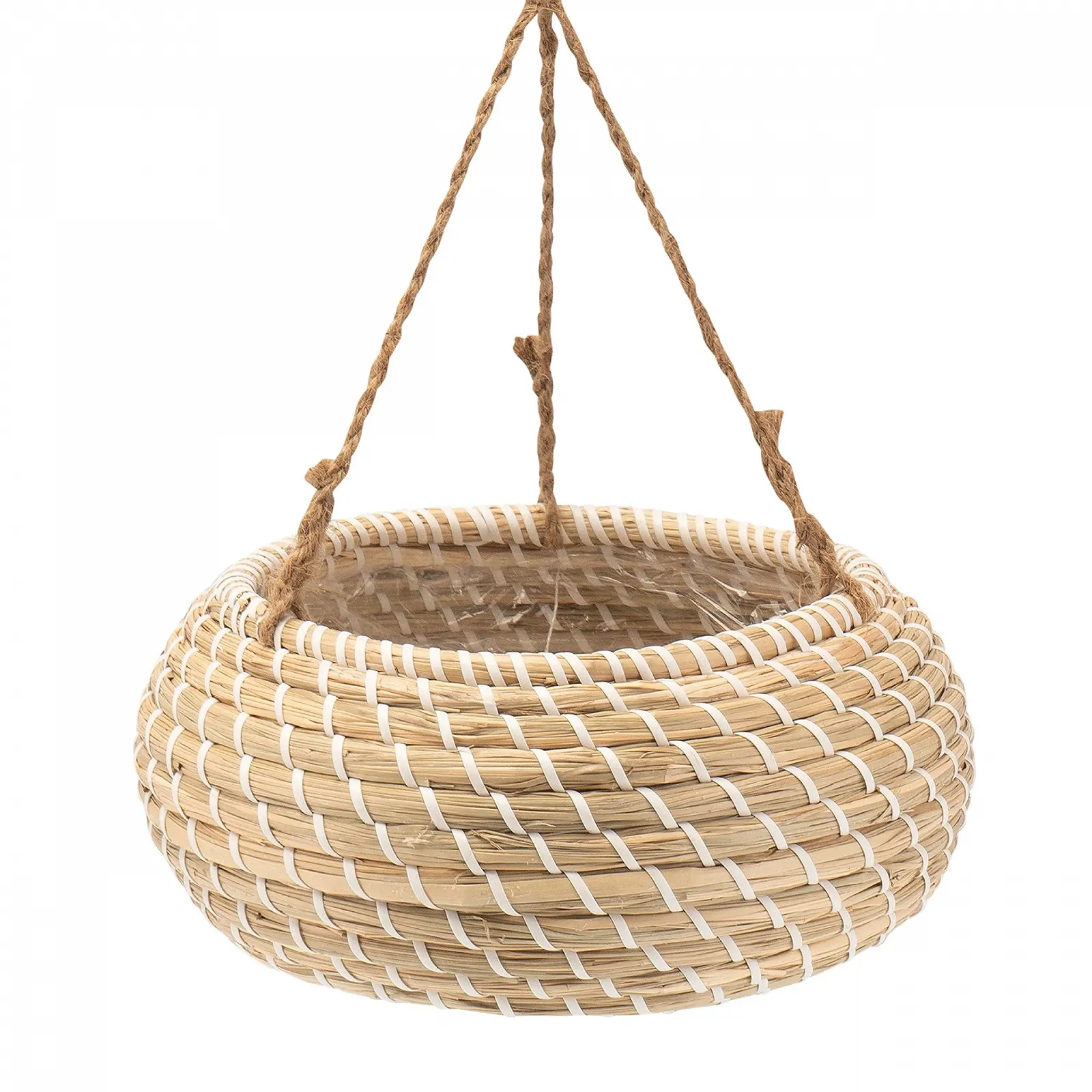 Підвісний квітковий горщик Decorasian 25 см Плетений з морської трави, фото №1 Підвісний квітковий горщик Decorasian 25 см Плетений з морської трави, фото №1