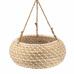 Підвісний квітковий горщик Decorasian 25 см Плетений з морської трави - Фото 1