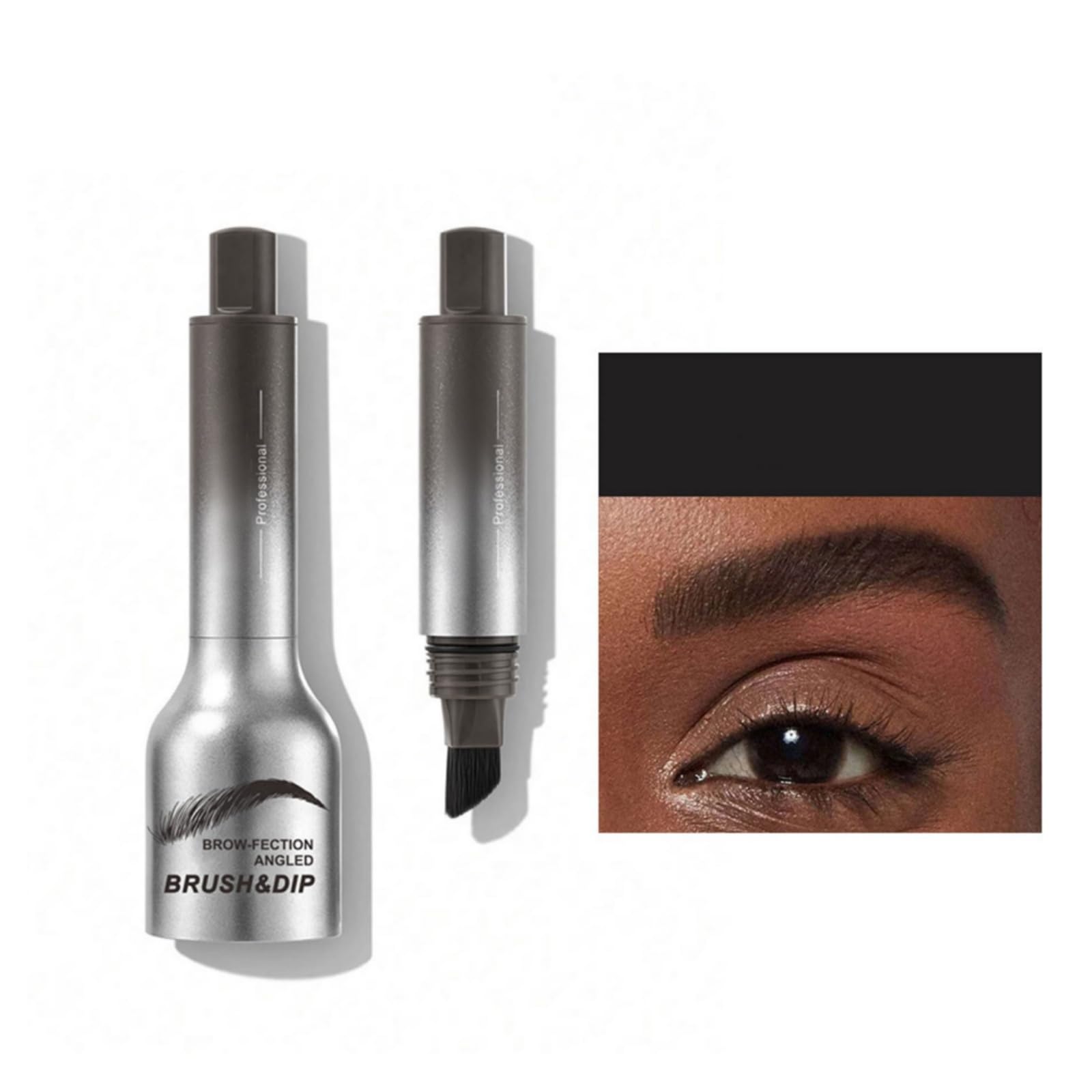 Пензлик для брів Brow-Fection Liquid Angled & Dip Chocolate Waterproof Light Coffee, фото №1