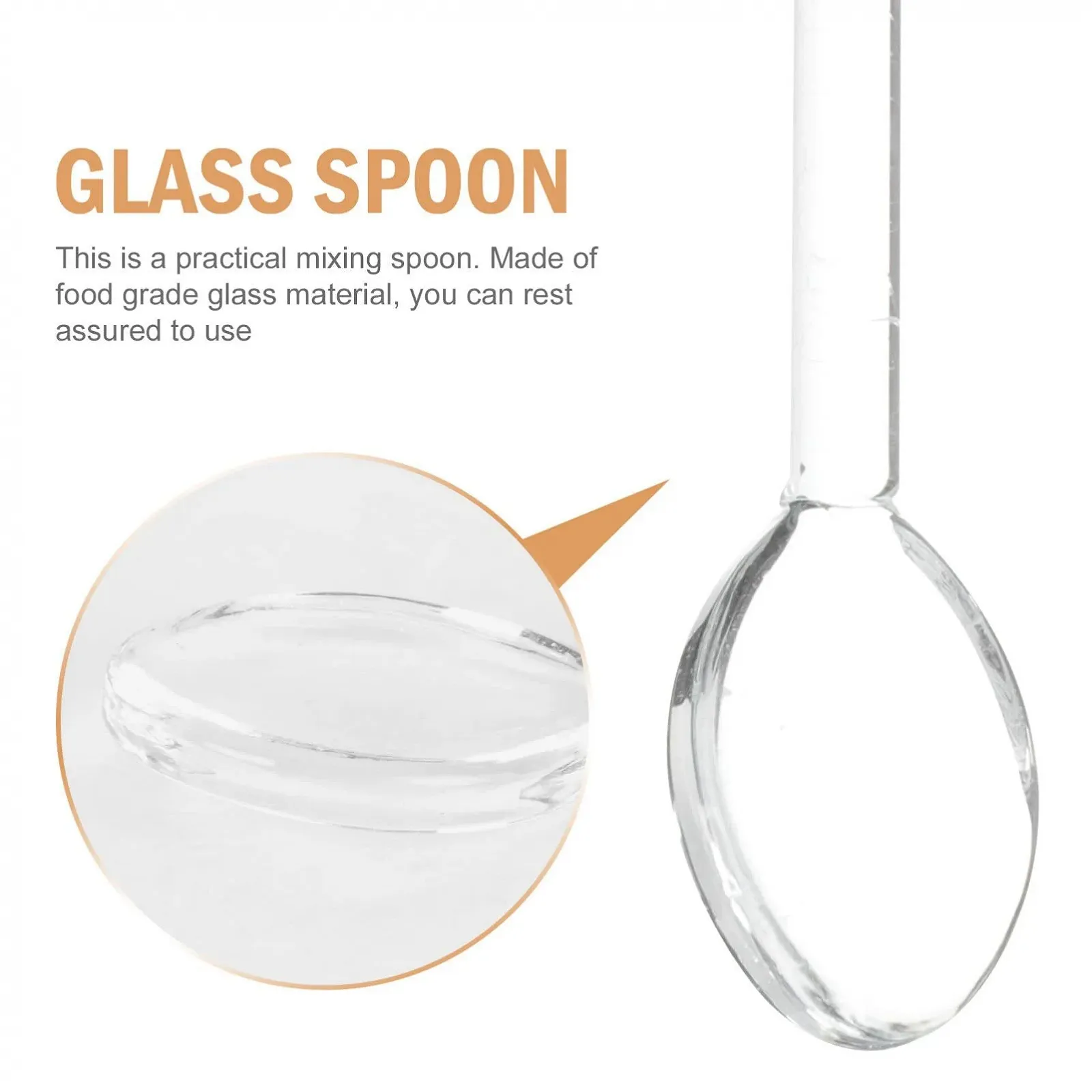 Ложка Скляна Прозора UPKOCH, набір 6 штук, фото №9