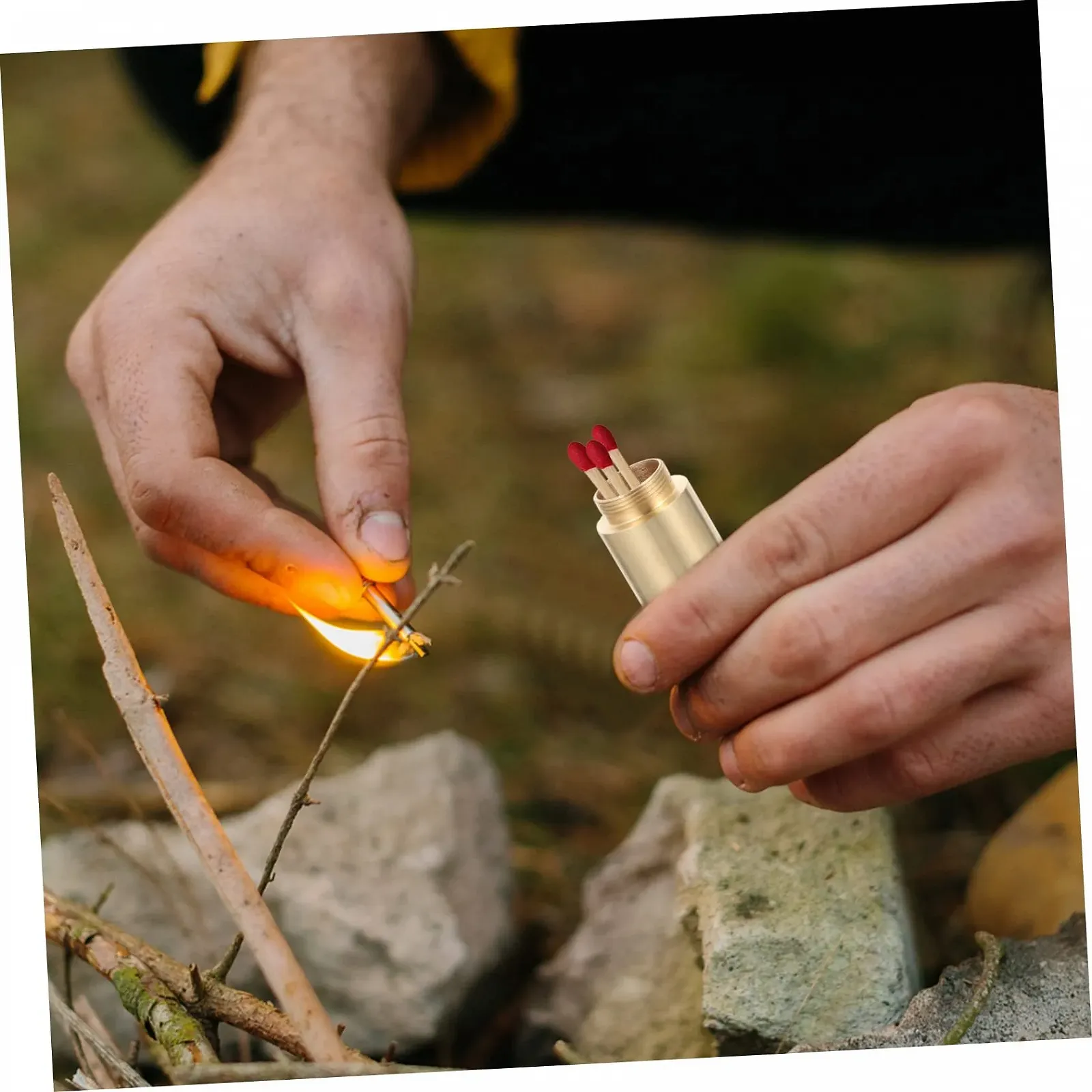 Коробка для зберігання Yardwe, маленька трубка, тримач, коробок, для виживання, дорожня латунь, палісандр, водонепроникний, фото №3