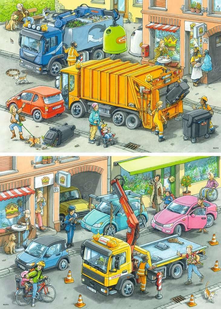 Пазл Ravensburger Мусоровоз и эвакуатор 05096 2 x 24 элемента, фото №2