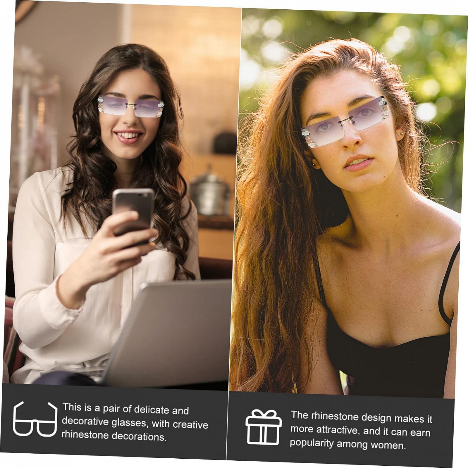 Набір окулярів PACKOVE, 2 шт., модні для жінок, без оправи, фото №4