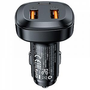 АЗУ Acefast B9 66W (2USB-A+USB-C) three port metal car charger - Фото 1