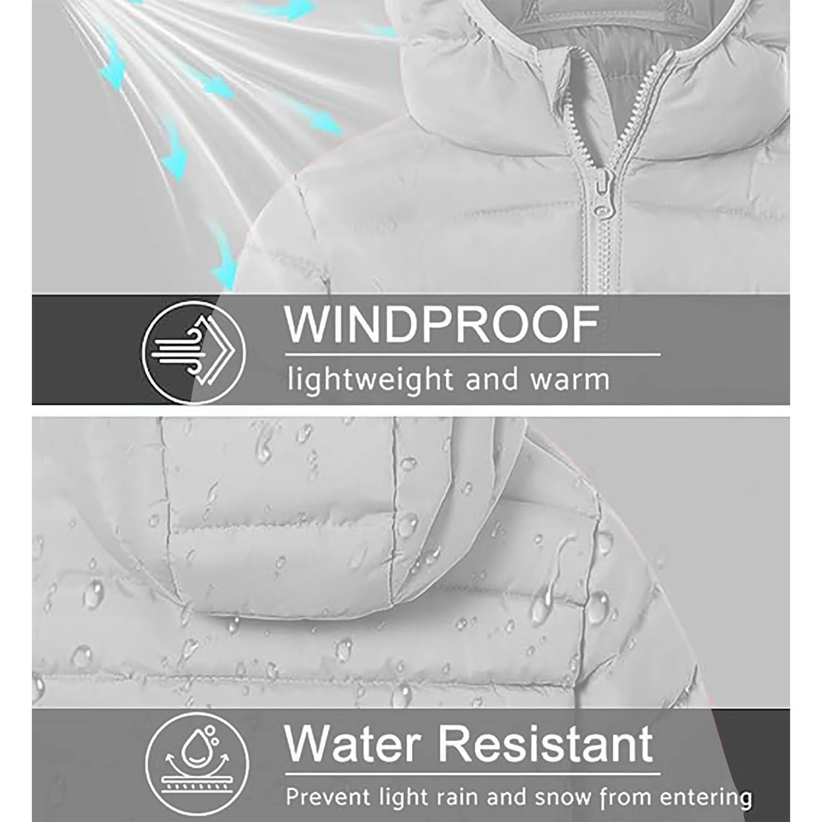 Зимова куртка з капюшоном для дівчат, коротка стьобана куртка, фото №5