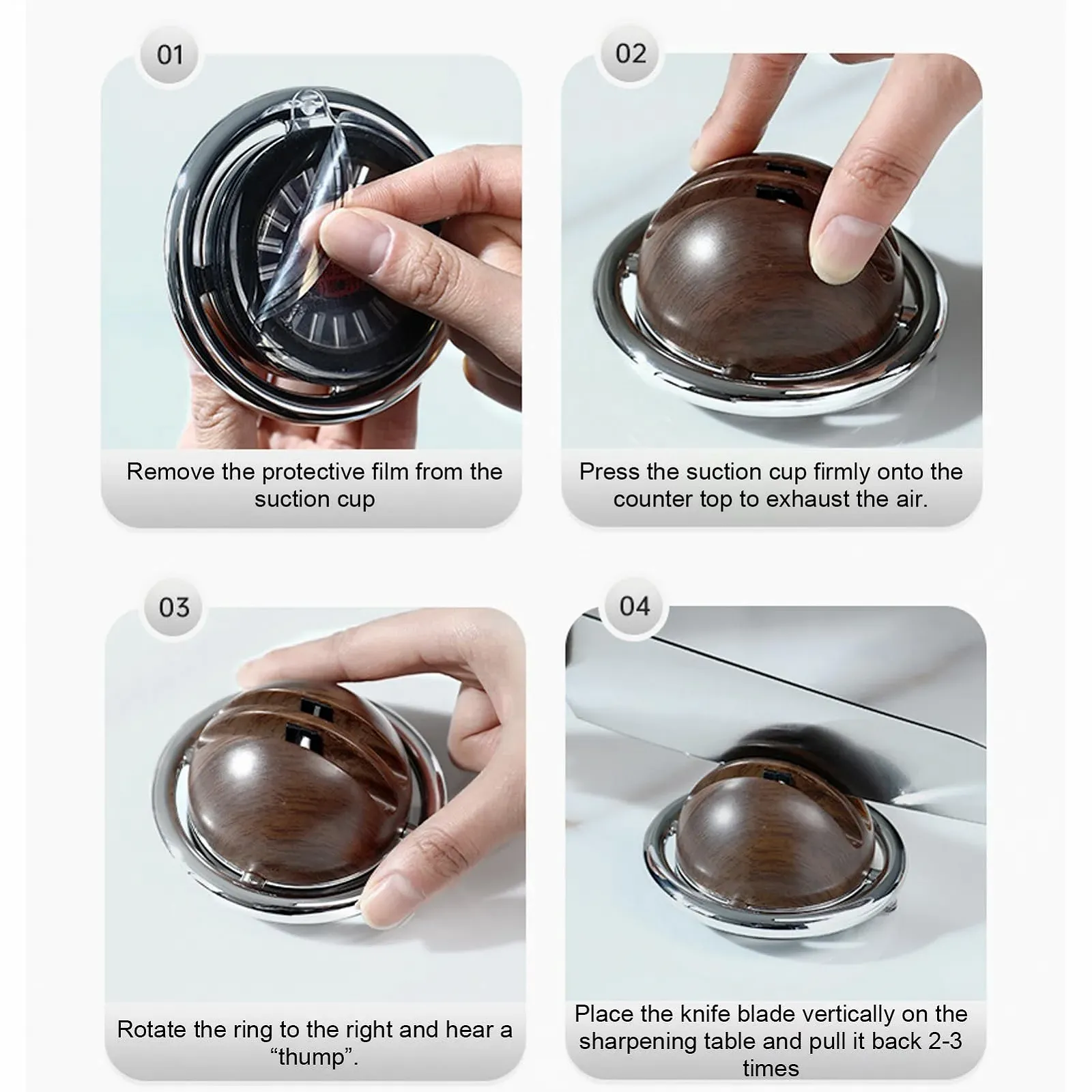 Точило для ножів ручна універсальна нековзна з присоскою двозонна, фото №8