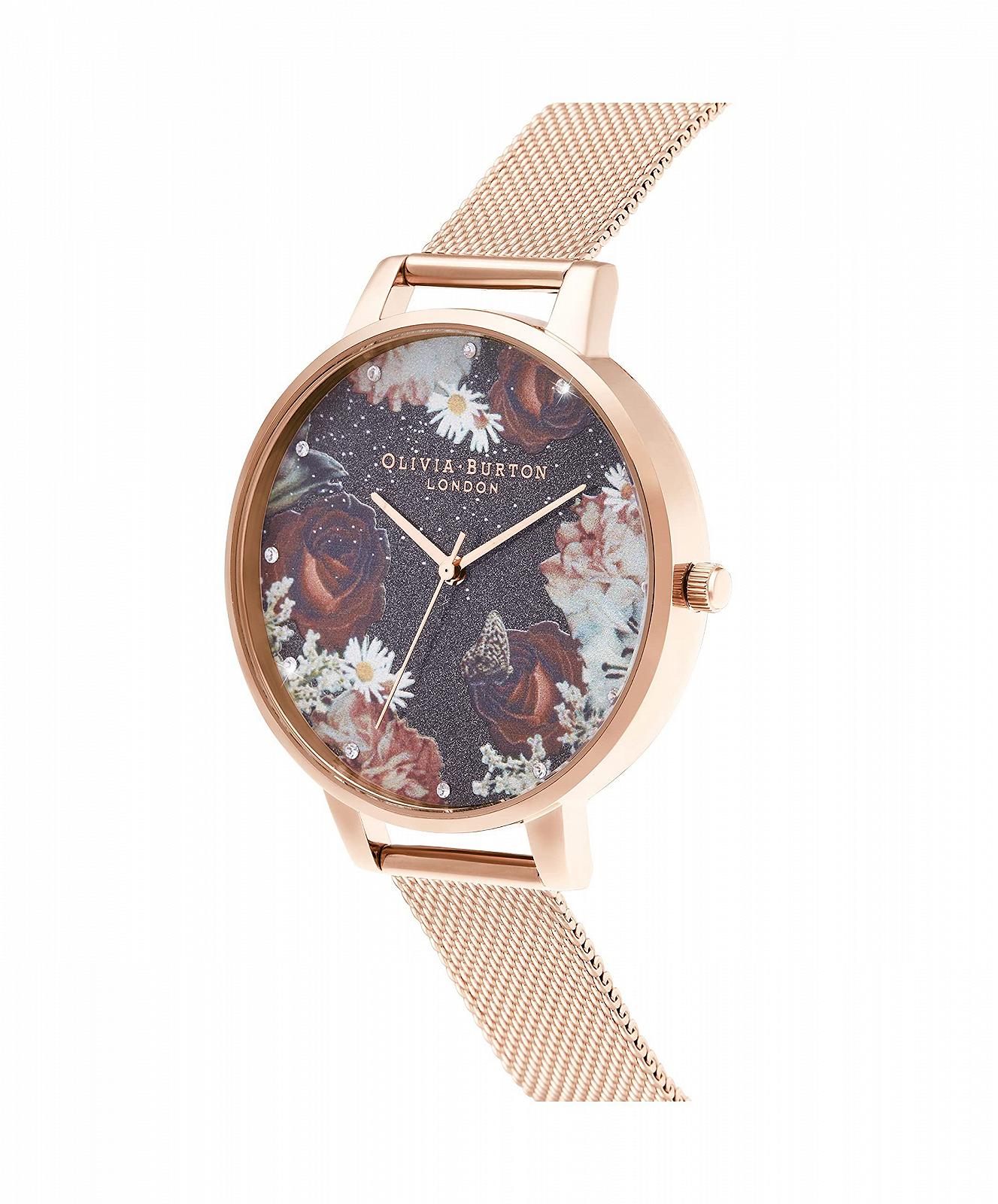 Аналоговий годинник Olivia Burton Winter Blooms Collection Жіночий, кварцовий, сірий, браслет з нержавіючої сталі, рожеве золото, фото №2