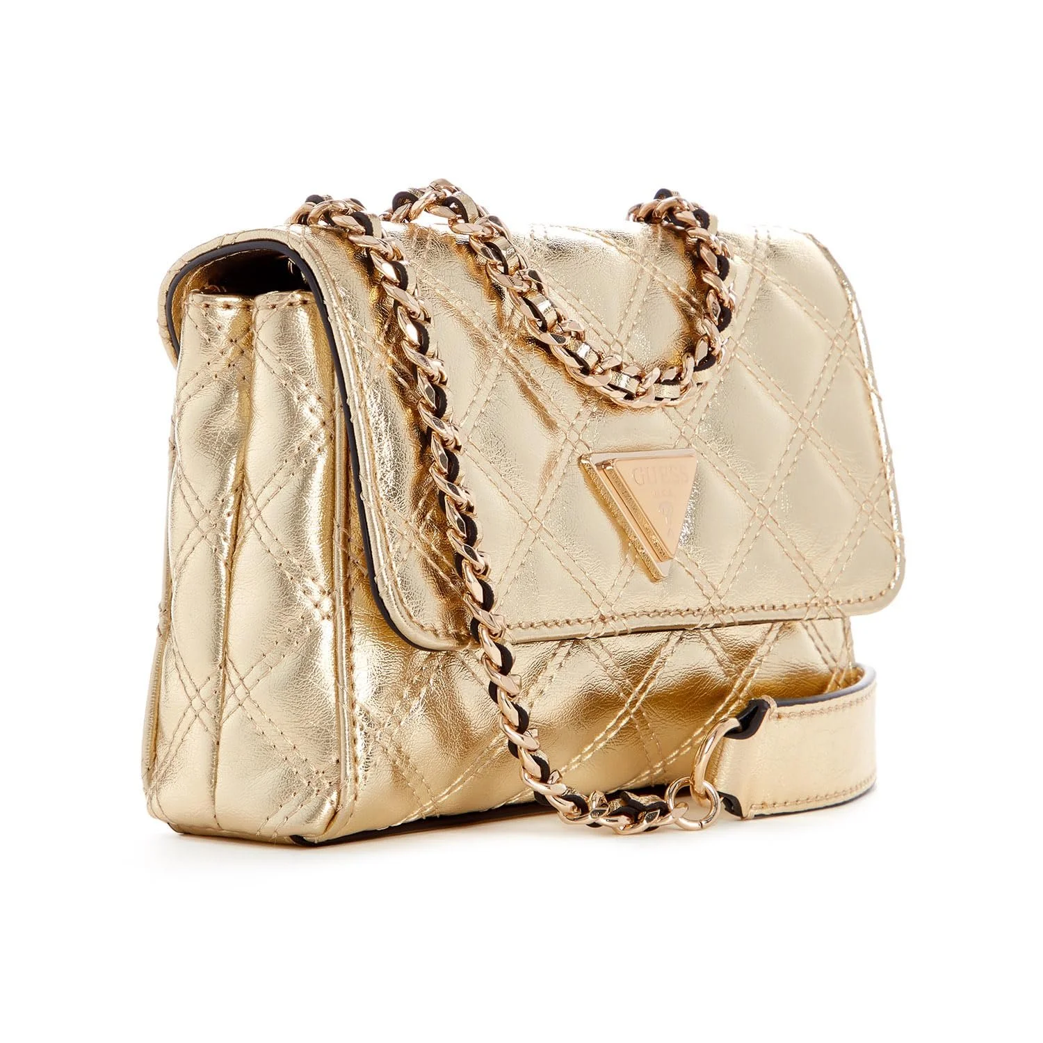 Сумка на плече GUESS Giully Mini 2 Compartment Convertible Flap XS Gold, фото №5