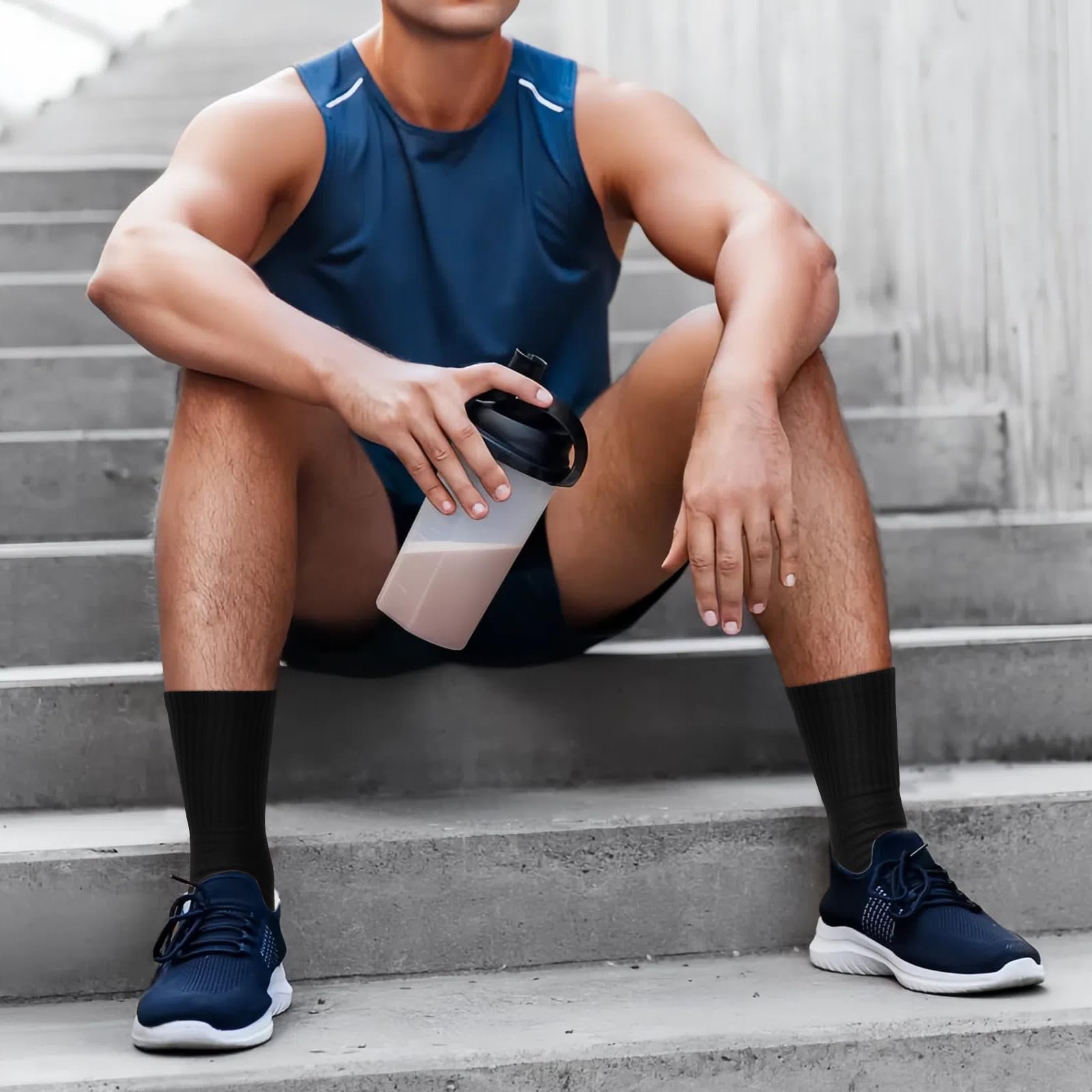 Спортивные носки (6 пар) мужские женские для бега с мягкой подкладкой дышащие для тренировок для пешего туризма работы тенниса велоспорта футбола баскетбола 37-42 43-47, фото №5