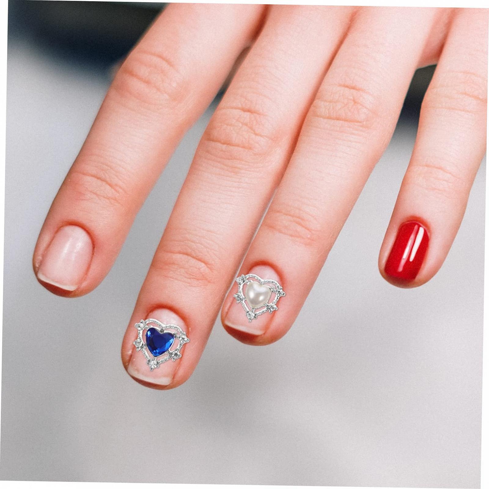 FRCOLOR Прикраса для нігтів Серце Стрази Блискучі 40шт Барвисті, фото №2