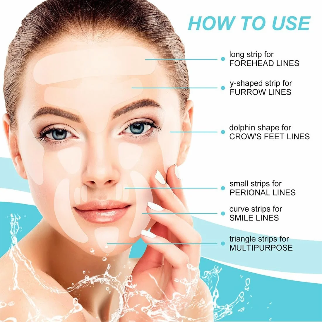 Смужки для видалення зморшок на обличчі MKVZIYE, 160 шт., протизморшкові накладки, фото №5 Смужки для видалення зморшок на обличчі MKVZIYE, 160 шт., протизморшкові накладки, фото №5