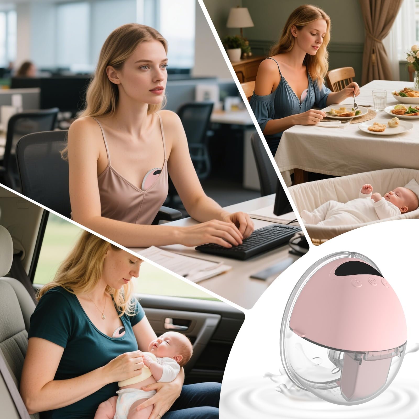 Молокоотсос электрический MUTOUHE Портативный Handsfree 4 режима и 12 уровней Low Noise Level с фланцем 19/21/24 мм, фото №7 Молокоотсос электрический MUTOUHE Портативный Handsfree 4 режима и 12 уровней Low Noise Level с фланцем 19/21/24 мм, фото №7