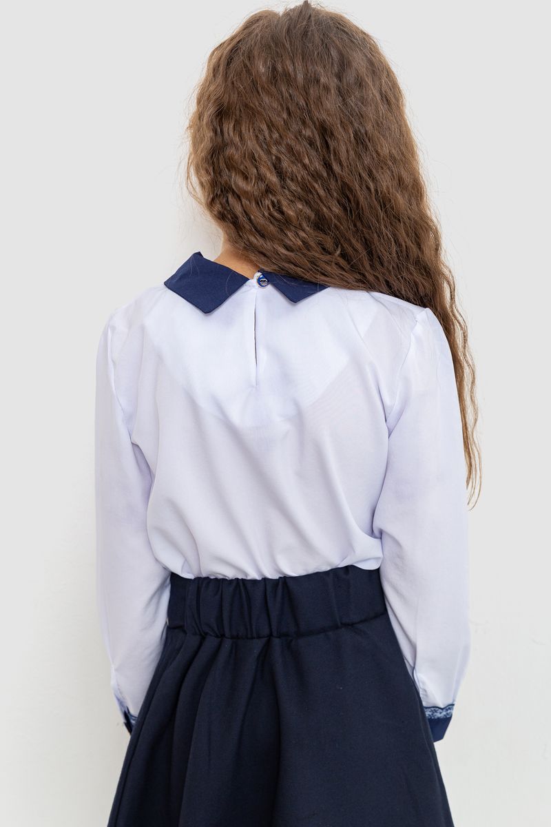 Блуза для дівчаток нарядова колір біло-синій 172R205-5, фото №7