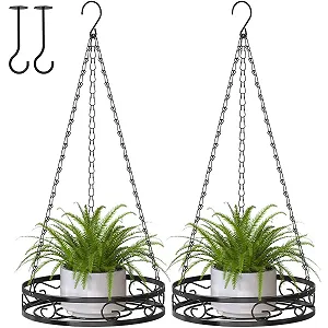 Купить Подвесное металлическое кашпо Bomclap набор из 2 шт. с крючками и цепью Черный - Фото 1 Подвесное металлическое кашпо Bomclap набор из 2 шт. с крючками и цепью Черный - Фото 1