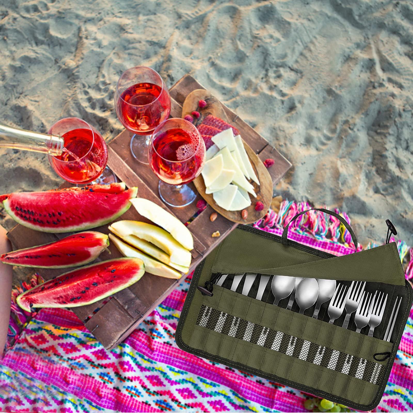 Органайзер для кухонного посуду Camping Travel Cutlery Roll Bag багатоцільовий армійський зелений, фото №7 Органайзер для кухонного посуду Camping Travel Cutlery Roll Bag багатоцільовий армійський зелений, фото №7