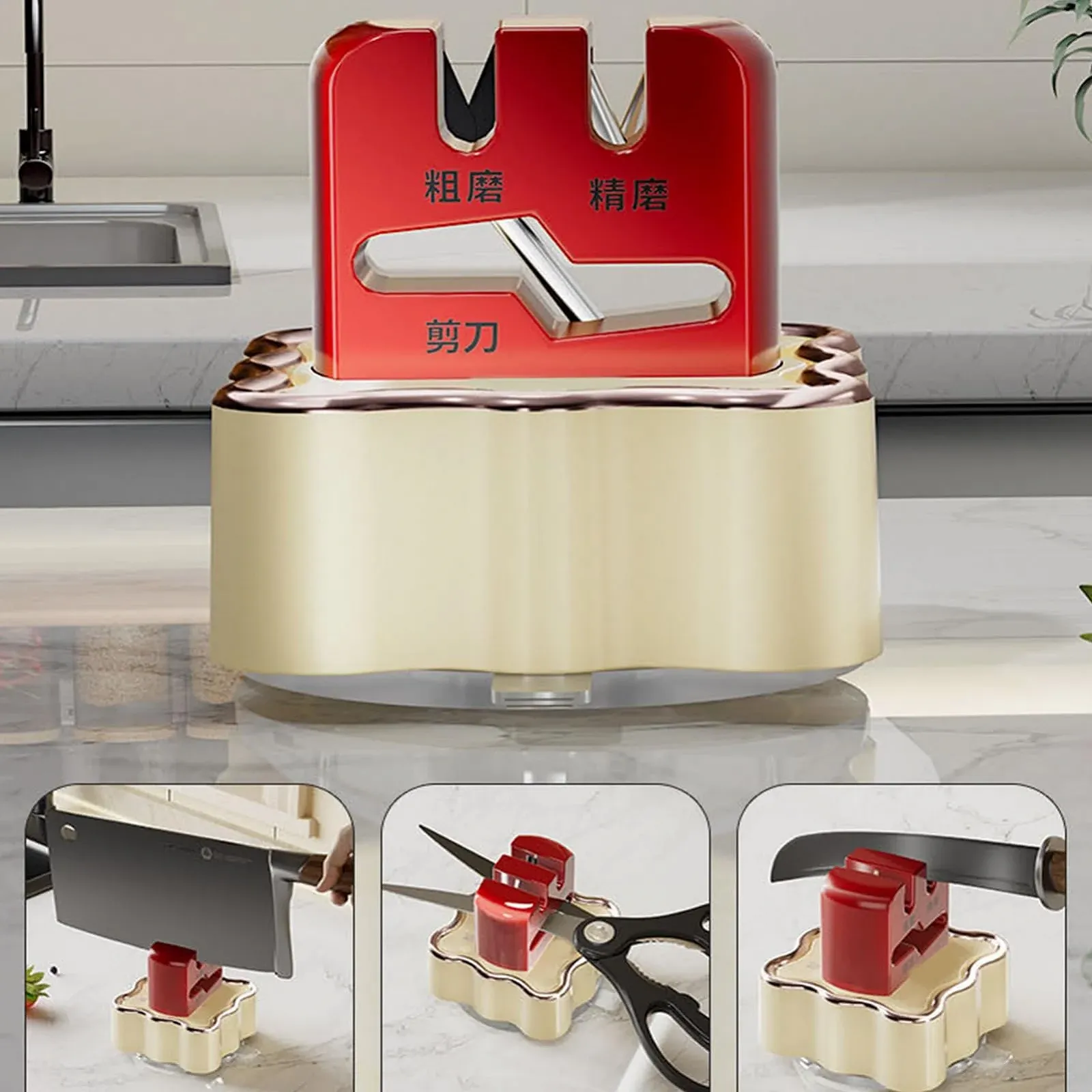 Точило для ножів та ножиць на присосці переносна протиковзка, фото №4