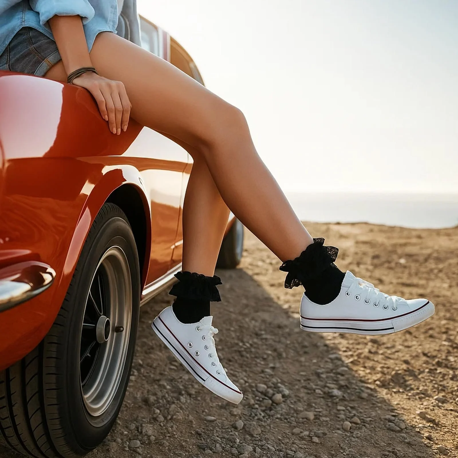 Женские носки с оборками, фото №7