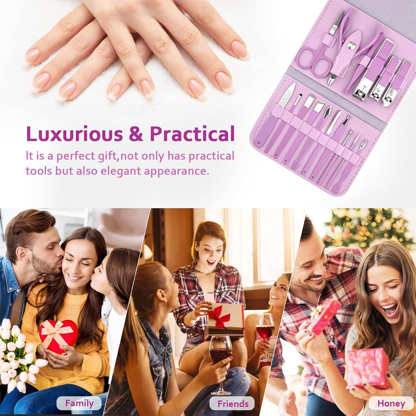 Набір для манікюру, 16 предметів, професійний (Фіолетовий), фото №6 Набір для манікюру, 16 предметів, професійний (Фіолетовий), фото №6