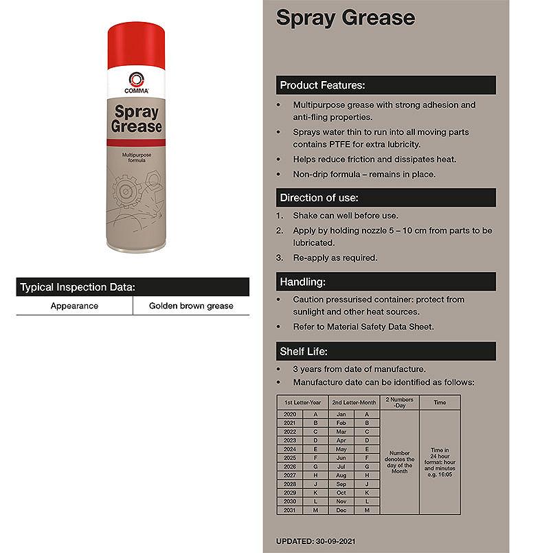 Смазка Comma SPRAY GREASE 500мл, фото №2