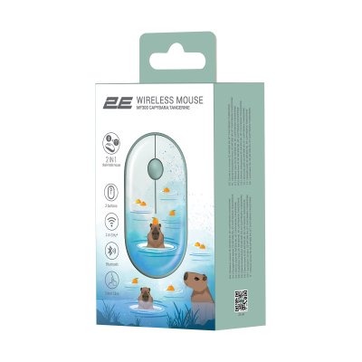 Мышка 2E MF300 CAPYBARATANGERINE Silent Wireless/Bluetooth Green (2E-MF300WCAPIBARAGN), фото №6