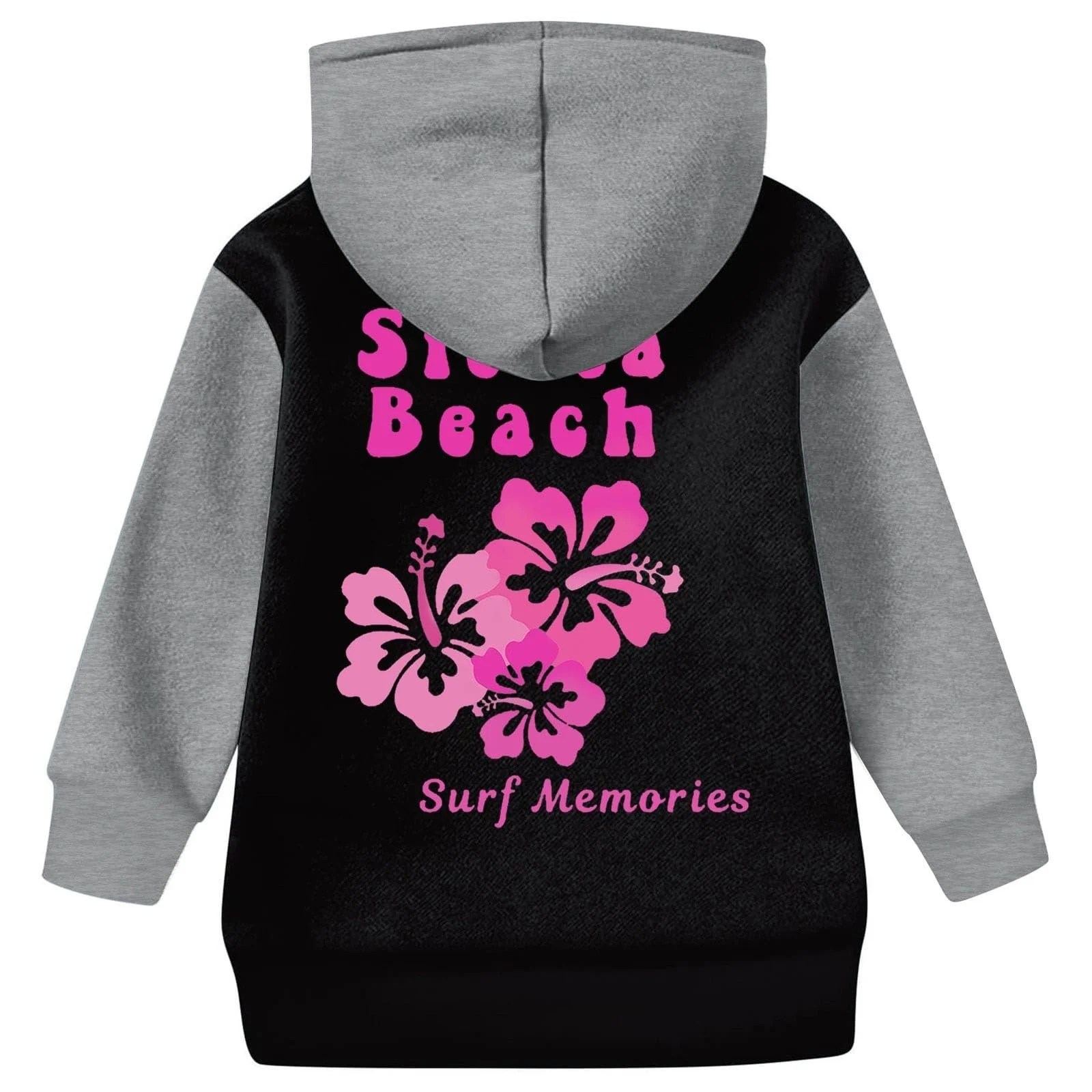 Худи для девочки Оверсайз Длинный рукав Свитшот Повседневный Однотонный Базовый Пуловер с карманом, фото №2